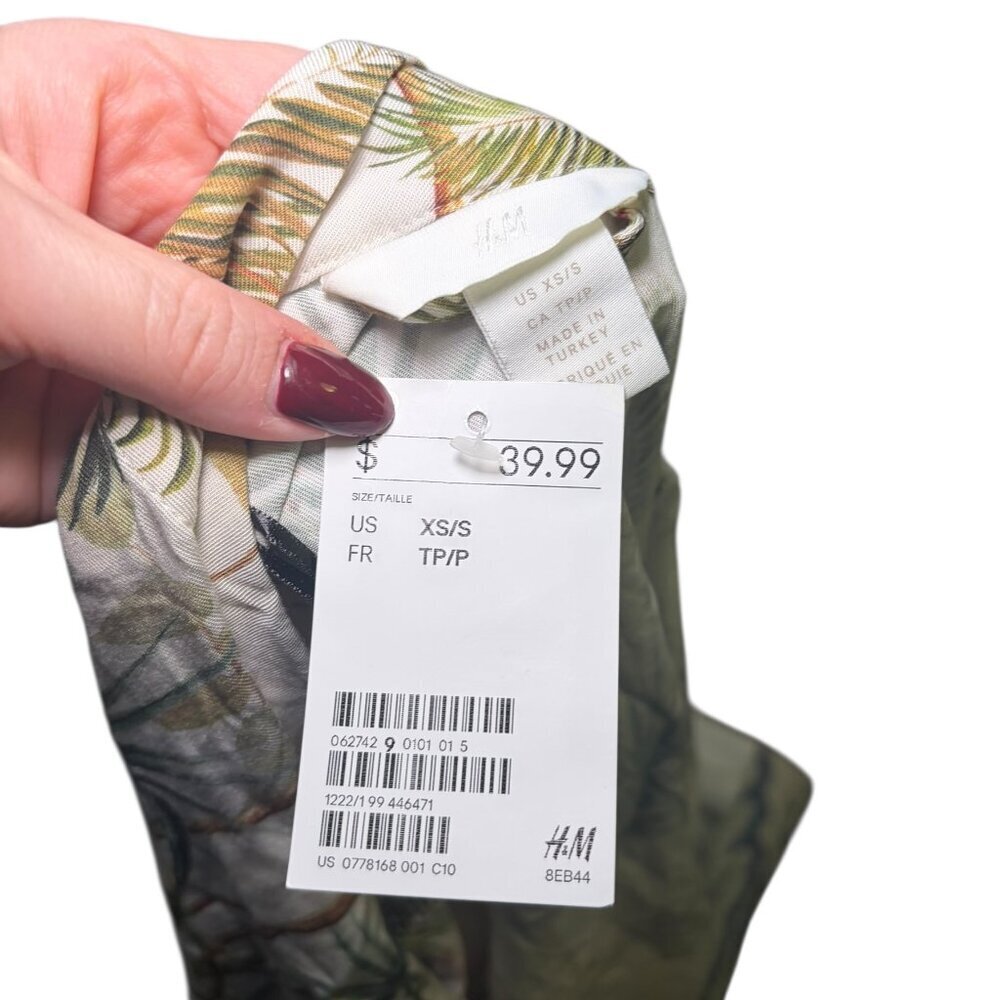 H&M Jungle Print Kimono XS/S Viscose Open Front Cover-Up - Picture 7 of 7
